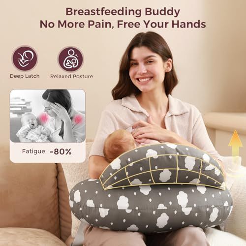 Momcozy Original Nursing Pillow for Breastfeeding Wider Feeding Pillows Support for Mom & Baby
