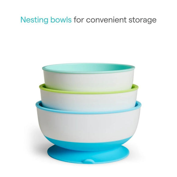 Munchkin Stay Put ™ Suction Bowls & Lids Kids Bowl