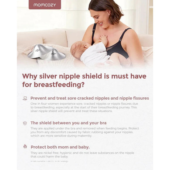 MOMCOZY Original 999 Silver Nipple Shields 2pcs