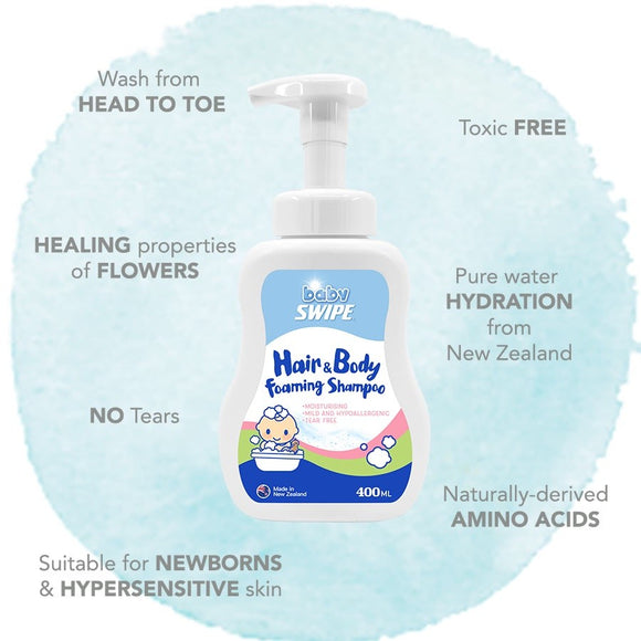 babySWIPE Hair & Body Shampoo 400ml