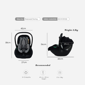 Hamilton Zeno Lite Infant Car Seat | Suitable for Newborn - 87 cm (about 15 months) - 0