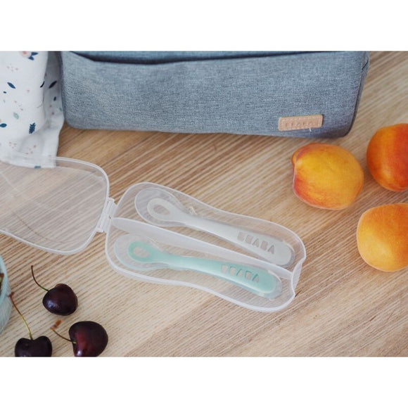 Beaba 2nd Stage Soft Silicone Spoon with case