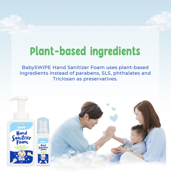 babySWIPE Hand Sanitiser Foam (Alcohol-Free & Baby Safe)