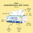 babySWIPE Biodegradable Organic Bamboo Dry Baby Wipes 80s - Single Pack-3