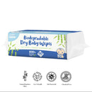 babySWIPE Biodegradable Organic Bamboo Dry Baby Wipes 80s - Single Pack-1