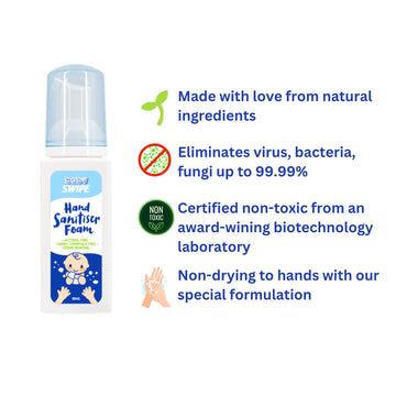 BabySWIPE Tiny Travellers Pack (Milk bottle cleanser, detergent, sanitiser, disinfectant, cap holder, wipes, pouch bag) - 0