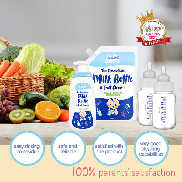 babySWIPE Milk Bottle and Fruit Cleanser Refill Pouch - Carton Deal
