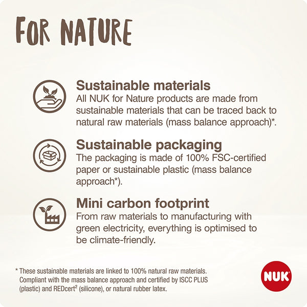 NUK For Nature (NFN) Silicone Soother Pacifier 2pcs/box | 0-6 Months | 6-18 Months | Made in Germany