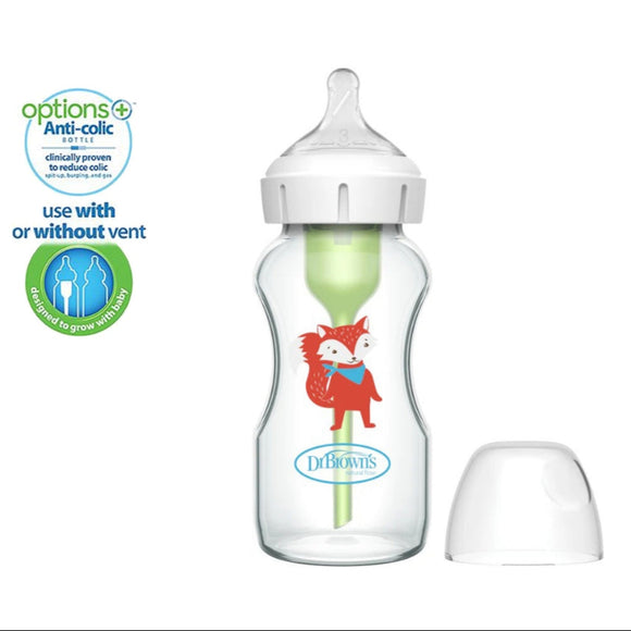 Dr Brown's Glass Wide-Neck Options+ Baby Bottles (150ML/270ML)