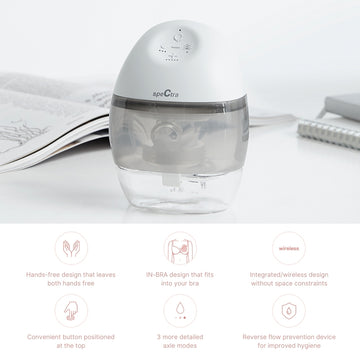 Spectra Hospital Grade Hands-Free Wearable Electric Breast Pump - Portable and Rechargeable - 0