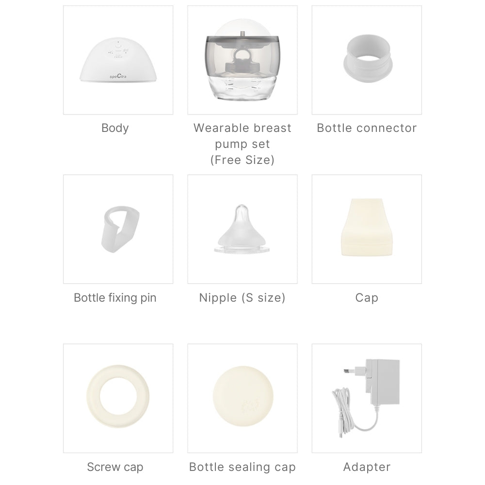 Spectra Hospital Grade Hands-Free Wearable Electric Breast Pump - Portable and Rechargeable