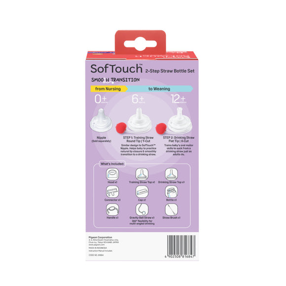 Pigeon SofTouch BPP 2-Step Straw Bottle Set T-ester 240ML