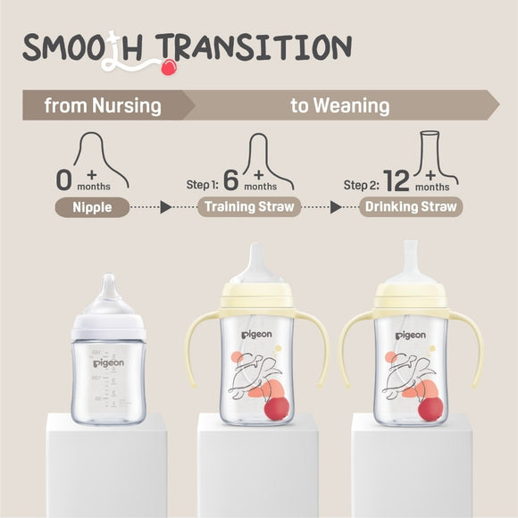 Pigeon SofTouch BPP 2-Step Straw Bottle Set T-ester 240ML