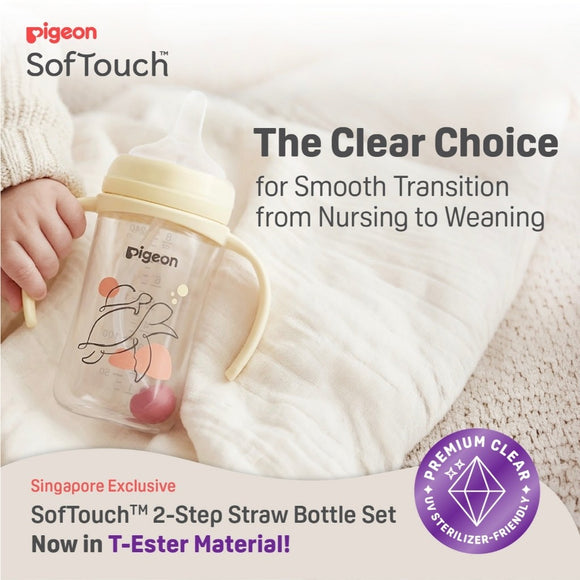 Pigeon SofTouch BPP 2-Step Straw Bottle Set T-ester 240ML