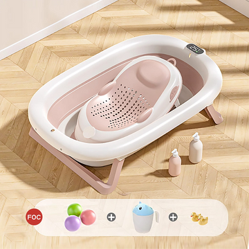 Lucky Baby Galy Collapsible Bath Tub W/Thermometer + Jelly Bath Support - 0