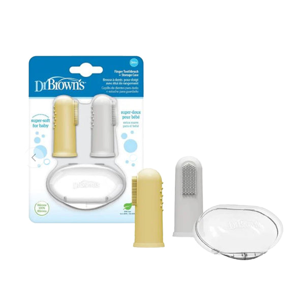 Dr Brown's Silicone Finger Toothbrush With Case (Single Pack / Twin Pack)