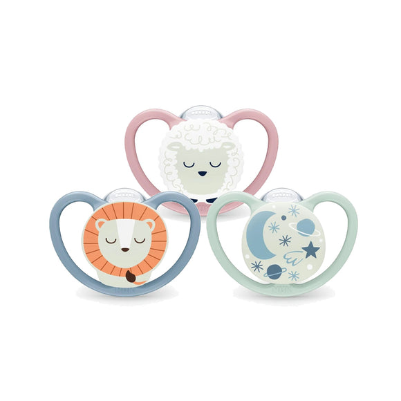 NUK Space Night Pacifier Glow in the Dark - 3 design (Suitable for 0-6M / 6-18M / 18-36M)