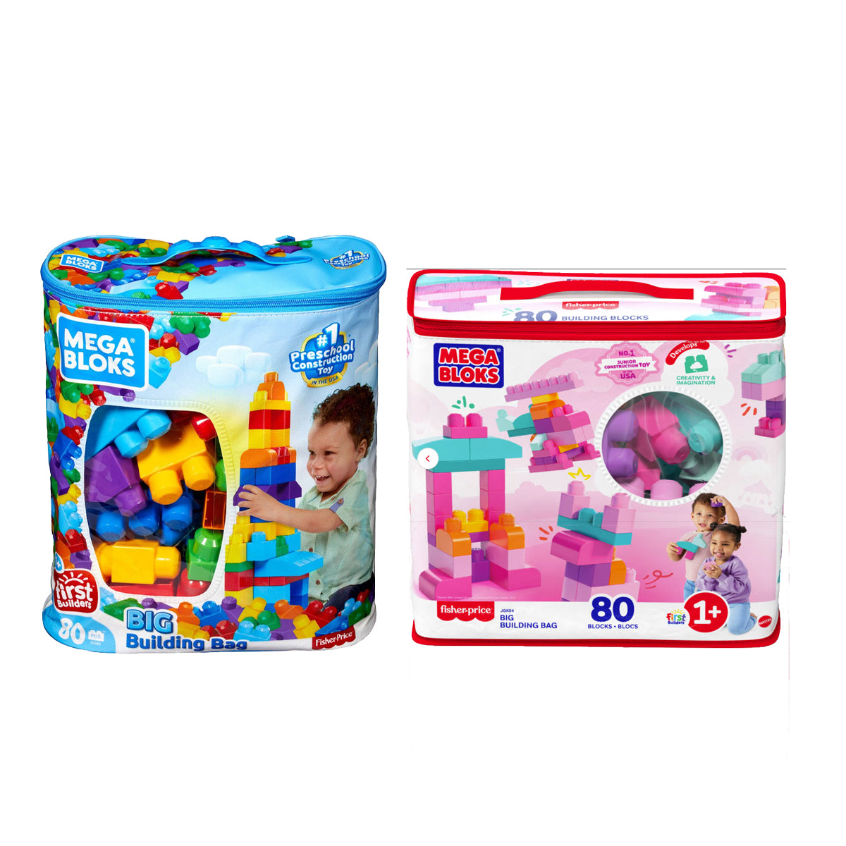 Fisher Price Mega Bloks - Big Building Bag 80pcs