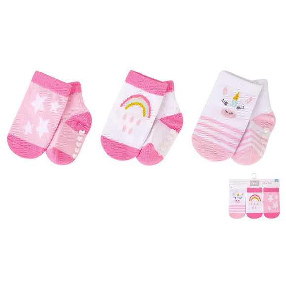 Hudson Baby 3pcs Baby Socks With Non-Skid