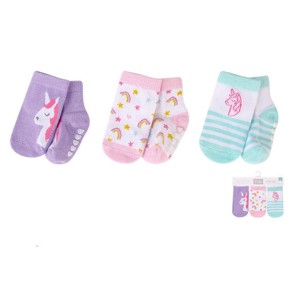 Hudson Baby 3pcs Baby Socks With Non-Skid