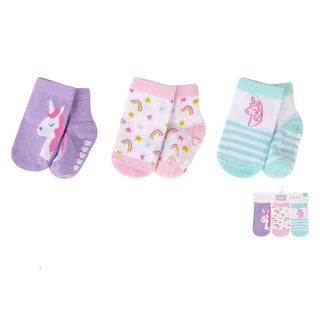 Buy purple-unicorn Hudson Baby 3pcs Baby Socks With Non-Skid