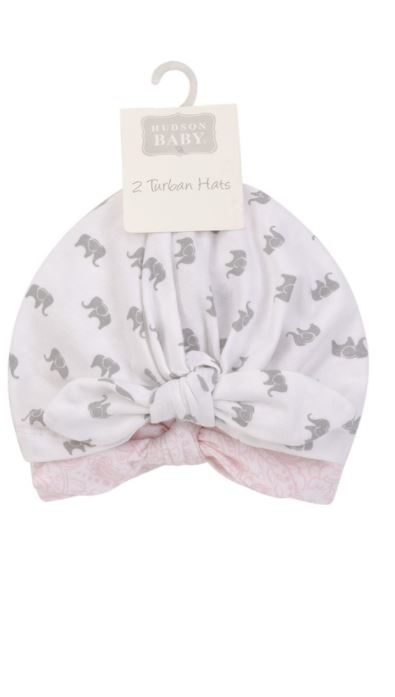 Hudson Baby 2pcs Turban Cap Set (0-6m)