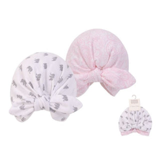 Buy gray-elephant Hudson Baby 2pcs Turban Cap Set (0-6m)