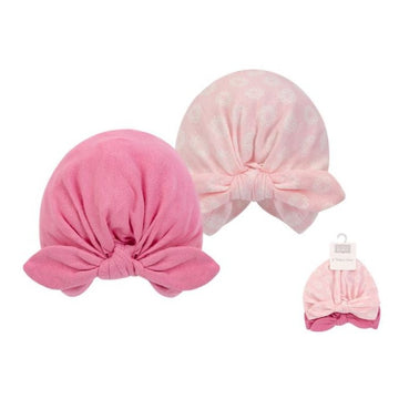 Hudson Baby 2pcs Turban Cap Set (0-6m) - 0