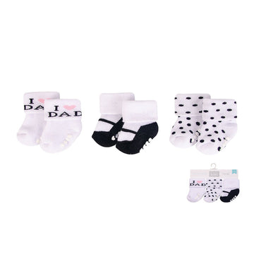 Hudson Baby 3pcs Terry Socks With Non-Skid (0-6M) - 0