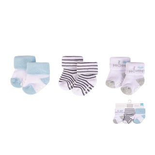 Buy mom-gray-mint Hudson Baby 3pcs Terry Socks With Non-Skid (0-6M)