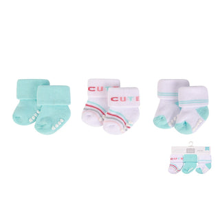 Buy cutie Hudson Baby 3pcs Terry Socks With Non-Skid (0-6M)
