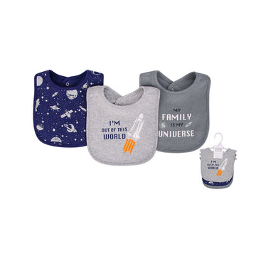 Hudson Baby 3pcs Interlock Terry Bibs - 0