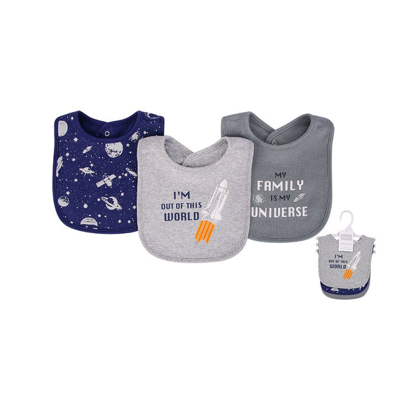 Hudson Baby 3pcs Interlock Terry Bibs