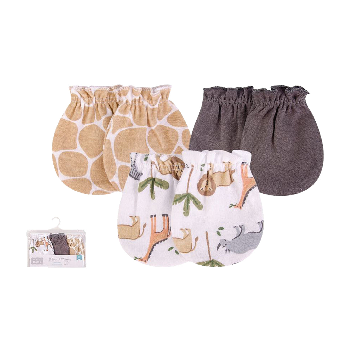 Hudson Baby 3pcs Scratch Mittens (0-6m) - 0