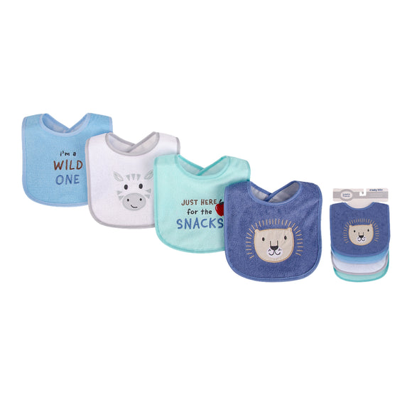 Luvable Friends 4pcs EMB Bib With PEVA Back