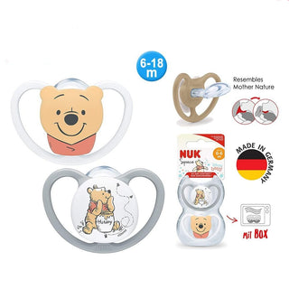 NUK Disney Space Silicone Soother - Disney Winnie the Pooh (0-6M / 6-18M)