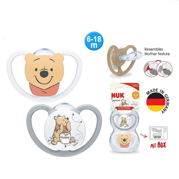 NUK Disney Space Silicone Soother - Disney Winnie the Pooh (0-6M / 6-18M)