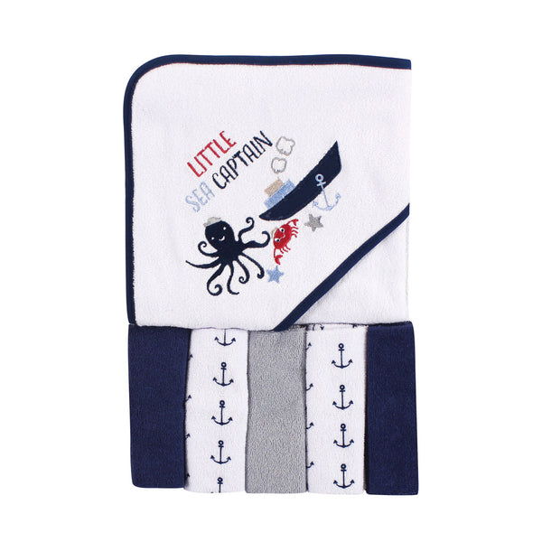 Luvable Friends Hooded Towel & 5pcs Washcloths