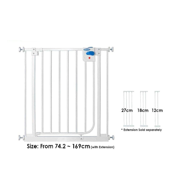 Lucky Baby SG03 Smart System Swing Back Steel Gate - White