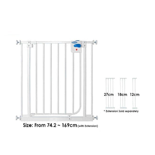 Lucky Baby SG03 Smart System Swing Back Steel Gate - White