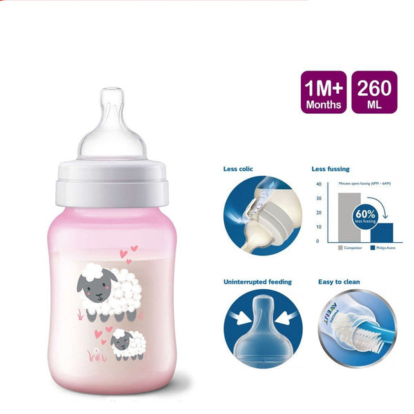 Philips Avent Exclusive Anti-colic Baby Bottle with Animal Design 260ml