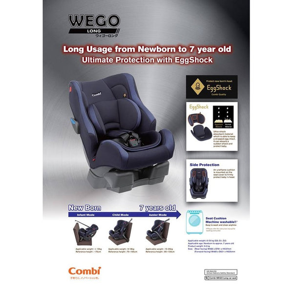 Combi Wego Long Car Seat - Navy Blue