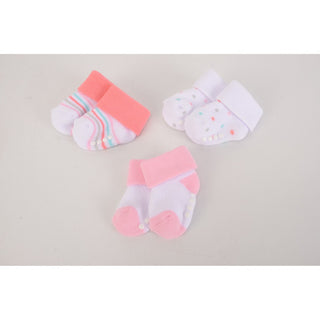 Luvable Friends 3pcs Baby Terry Socks With Non-Skid