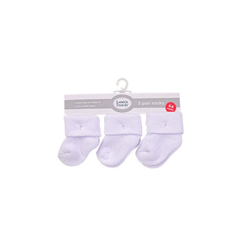 Luvable Friends 3 Pairs Baby Terry Socks (0-6m) - 0