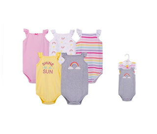 Hudson Baby 5pcs Vest Bodysuit Set - Rainbow