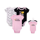 Hudson Baby 3pcs Body Suit Set - Girls Design (0-3m/3-6m)-2