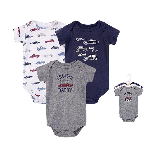 Hudson Baby 3pcs Bodysuit Short Sleeve Set (0-3m/3-6m/6-9m/9-12m)