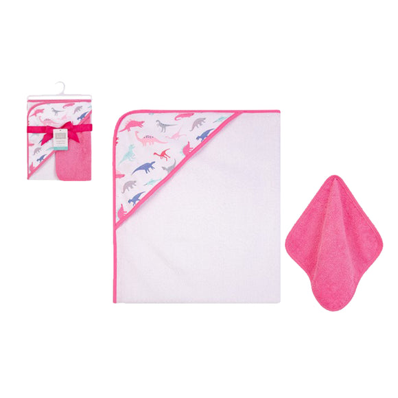 Hudson Baby 1pc Hooded Towel & Washcloths (Woven Terry)