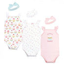 Hudson Baby 6pcs Short Sleeve Bodysuit and Headbands Set-1