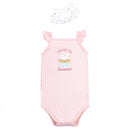 Hudson Baby 6pcs Short Sleeve Bodysuit and Headbands Set-5